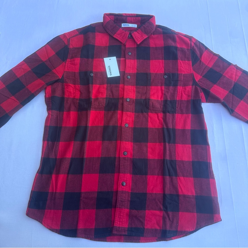 Sonoma Red and Black Checkered Men's Shirt